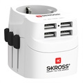Skross PRO Light 4xUSB World Travel Adapter - White