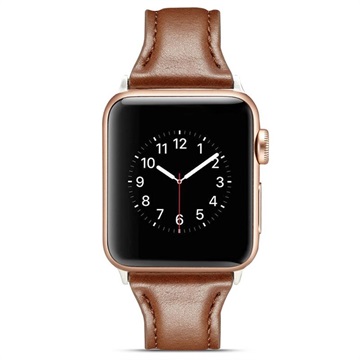 Apple Watch Series Ultra 2/Ultra/9/8/SE (2022)/7/SE/6/5/4/3/2/1 Slim Kožni Kaiš - 49mm/45mm/44mm/42mm - Kafa
