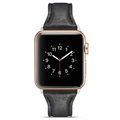 Apple Watch Series 9/8/SE (2022)/7/SE/6/5/4/3/2/1 Slim Kožni Kaiš - 41mm/40mm/38mm - Crni