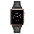 Apple Watch Series 11/10/9/8/SE 3/SE (2022)/7/SE/6/5/4/3/2/1 Slim Kožni Kaiš - 42mm/41mm/40mm/38mm - Crni