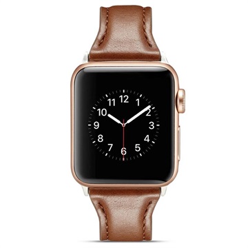 Apple Watch Series 11/10/9/8/SE 3/SE (2022)/7/SE/6/5/4/3/2/1 Slim Kožni Kaiš - 42mm/41mm/40mm/38mm - Kafa