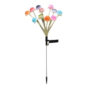 Solar Mushroom Garden Light - 12 LEDs - Colorful