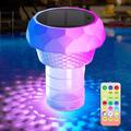 Solar-Powered Floating Pool Light with Disinfection Box and RGB LEDs