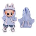 Solid-Color Hoodie for Labubu Mini Figure 17cm - Purple