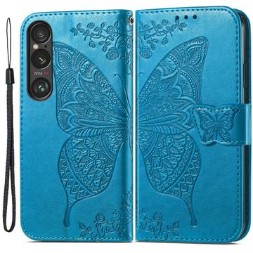 Sony Xperia 1 VI Butterfly Novčanik-Futrola - Plava