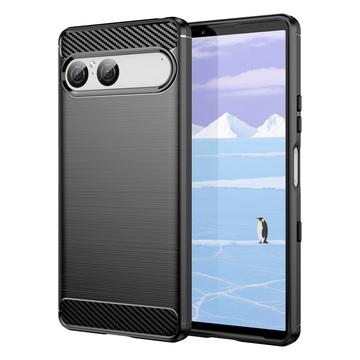 Sony Xperia 10 VII Brushed TPU Case - Carbon Fiber