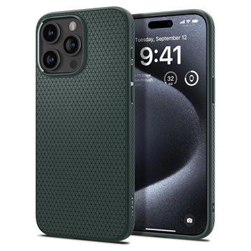 iPhone 15 Pro Spigen Liquid Air TPU Maska - Tamnozelena