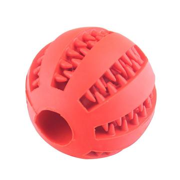 Squeaky Chew Ball for Dogs with Food Dispensing - S - Red