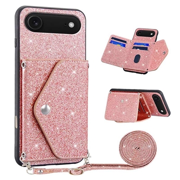 iPhone Air Stardust Maska sa Držačem Kartica - Roze