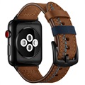 Apple Watch Series Ultra/8/SE (2022)/7/SE/6/5/4/3/2/1 Prošiveni Kožni Kaiš - 49mm/45mm/44mm/42mm - Braon
