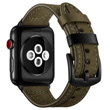 Apple Watch Series Ultra 2/Ultra/9/8/SE (2022)/7/SE/6/5/4/3/2/1 Prošiveni Kožni Kaiš - 49mm/45mm/44mm/42mm - Zeleni