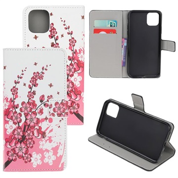 Style Serija iPhone 11 Novčanik-Futrola - Roze Cvetovi