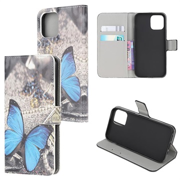 Style Serija Novčanik-Futrola za iPhone 13 Mini - Plavi Leptir