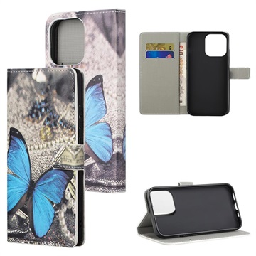 Style Serija Novčanik-Futrola za iPhone 13 Pro Max - Plavi Leptir