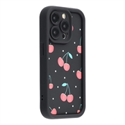 iPhone 12 Pro Stylish Shockproof TPU Case with Raised Edges - Black / Cherries