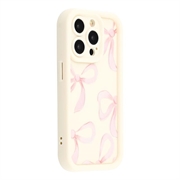 iPhone 12 Pro Max Stylish Shockproof TPU Case with Raised Edges - White / Big Bow