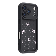 iPhone 17 Pro Stylish Shockproof TPU Case with Raised Edges - Black / Polka Dot Bow