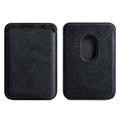 Suede Leather Phone Secure Credit Card Holder for iPhone 14 / 13 / 12 Series Magnetic Card Bag
