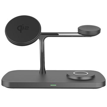 T255 Qi2 3-in-1 Magnetic Wireless Charger 15W - Black