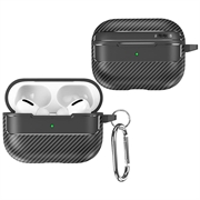 AirPods Pro 3 Brushed TPU Case with Carabiner - Carbon Fiber