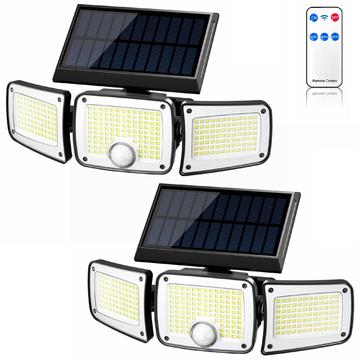 TY10305 3-Head Solar Wall Light - 280 LED - 2 Pcs.