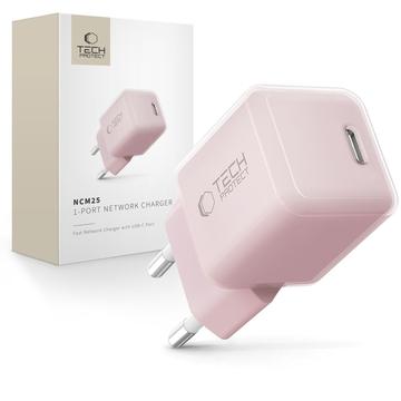 Tech-Protect NCM25 25W USB-C Charger - Power Delivery - Baby Pink