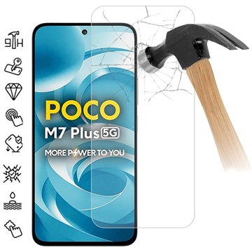 Xiaomi Poco M7 Plus Tempered Glass Screen Protector - 9H - Case Friendly - Transparent