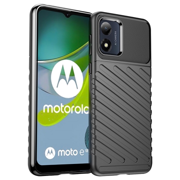 Thunder Serija Motorola Moto E13 TPU Maska - Crna