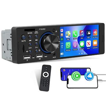 Touch-Screen Bluetooth Car Stereo with CarPlay/Android Auto - SD, AUX, USB