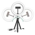 UN-205 8'' LED Ring Light with Stand and Phone Holder Desktop Selfie Circle Lamp for YouTube Video Photography Makeup