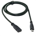 USB 3.1 Tip-C / USB 3.1 Tip-C Produžni Kabl - 2m - Crni