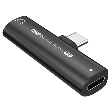 USB-C / 3.5mm Audio Adapter sa Power Delivery 27W - Crni
