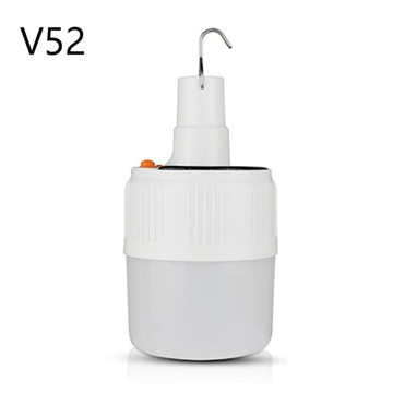 V52 Portable Rechargeable Solar Camping LED Bulb / Lamp with 5-Gear Lighting and Hook