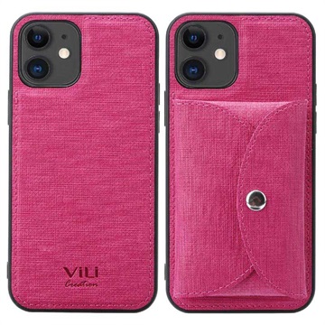 Vili T iPhone 12 Mini Maska sa Magnetnim Novčanikom - Roze
