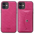 Vili T iPhone 12/12 Pro Maska sa Magnetnim Novčanikom - Roze