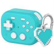 AirPods Pro 3 Vintage Game Console Style Plastic Case with Heart Pendant - Blue