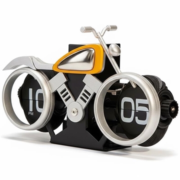 Vintage Motorcycle Mechanical Flip Desk Clock