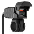 WUPP CS-2100A1 USB-A & Type-C Dual-Port Fast Motorcycle Charger with LED Voltmeter