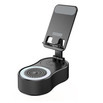 WYS-2303BT 3-in-1 Phone Holder w/ Bluetooth Speaker and Power Bank - Black