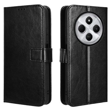 Xiaomi Redmi 14C/14R/Poco C75 Wallet Case Magnetic Closure - Black