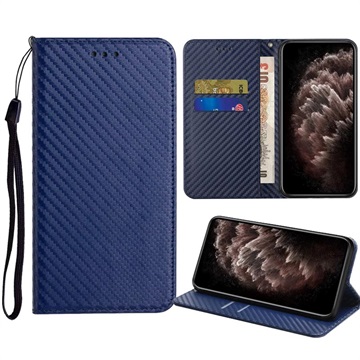 Samsung Galaxy S22 5G Futrola-Novčanik - Carbon Fiber - Plava