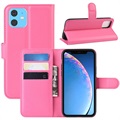 iPhone 11 Futrola-Novčanik sa Magnetnim Zatvaranjem - Hot Pink