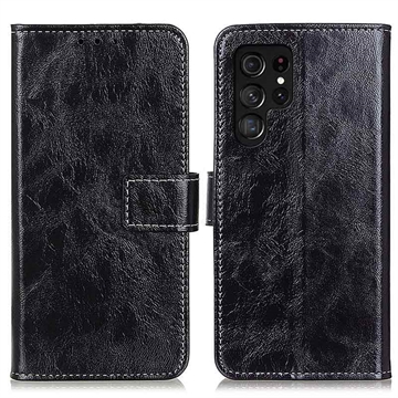 Samsung Galaxy S25 Ultra Wallet Case Magnetic Closure - Black