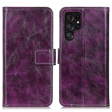 Samsung Galaxy S25 Ultra Wallet Case Magnetic Closure - Purple