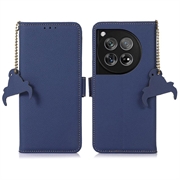 OnePlus 12 Kožna maska-Novčanik sa RFID-om - Plava