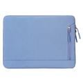 Water Resistant Elegant Oxford Laptop Sleeve w. Side Pocket - 15.6" - Blue