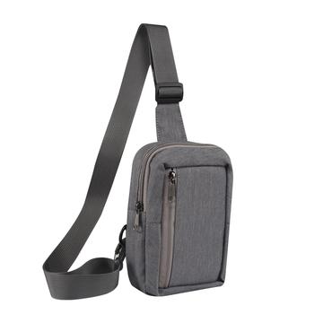 Water-Resistant Nylon Chest and Shoulder Phone Bag – Fits 6.5" - 7.2" Phones - Dark Grey