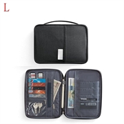 Water Resistant Travel Wallet with Handle - L - Black
