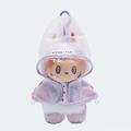 Waterproof Hooded Raincoat for Labubu Doll 17cm - Purple