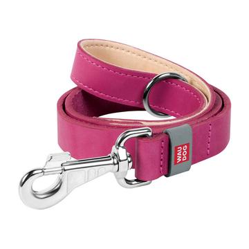Waudog Classic Leather Dog Leash - 20mm, 122cm - Pink